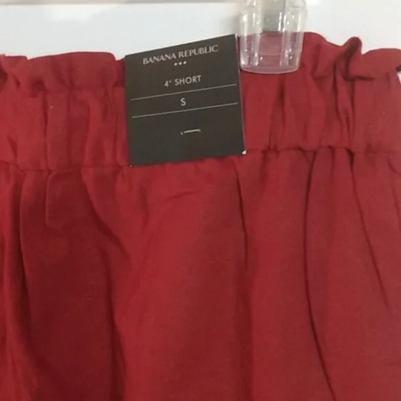 Banana Republic Terracotta Red Linen Blend Shorts Bag Waist - Picture 3 of 11